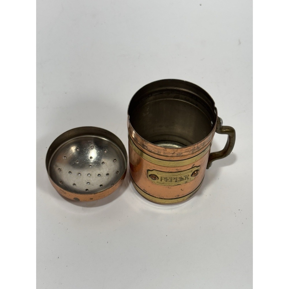 Vintage Copper and Brass Pepper Shakers Only Pepper